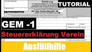 Gem  1 Ausfüllhilfe  Steuererklärung Verein  Tutorial  Erklärung [upl. by Evol]