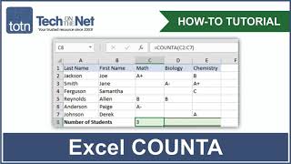 How to use the COUNTA function in Excel [upl. by Leonore32]