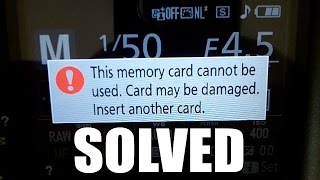 SOLVED This memory card can not be used  card may be damaged error [upl. by Lankton]