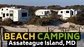 East Coast Beach Camping at Assateague Island Camping  Maryland [upl. by Martica361]