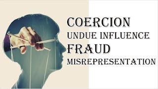 Coercion Undue Influence Fraud Misrepresentation  Indian Contract Act 1872  Law Guru [upl. by Annohsak]