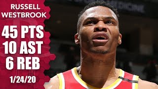 Russell Westbrook drops seasonhigh 45 points for Rockets vs Timberwolves  201920 NBA Highlights [upl. by Huesman]