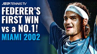 Roger Federers First Win Over a World No1  Miami 2002 Highlights vs Hewitt [upl. by Ydrah]