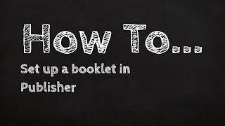 How to set up a booklet in publisher [upl. by Aihsened]