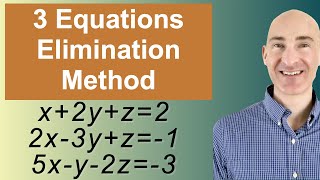 Solving Systems of 3 Equations Elimination [upl. by Enilrem230]