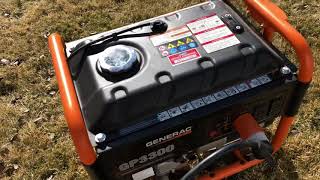 Using the Generac 3300 watt generator [upl. by Aloisius]