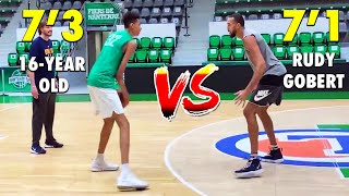 73 16year old Victor Wembanyama vs 71 Rudy Gobert [upl. by Telrahc]