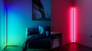 Multicolored LED corner floor lamp Unbox and Review 2021 [upl. by Buchbinder]