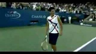 Djokovic impersonates FedNadalARodHewittSharapovaGoran [upl. by Maryann306]