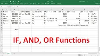 Excel If Formula  Nested If AND OR Functions [upl. by Abshier]