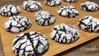 Easy CHOCOLATE CRINKLES Recipe  NO MIXER  Crispy Outside Moist amp Chewy Inside [upl. by Atisor470]