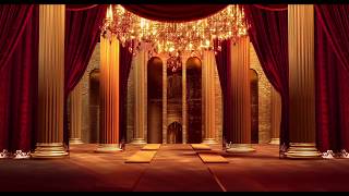 Red open stage curtain deluxe hall rotating crystal lamp photographyampvideo background [upl. by Rasaec]