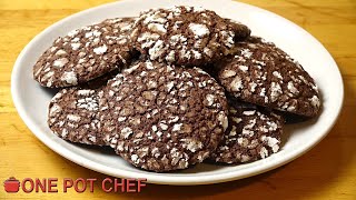 Chocolate Cake Mix Crinkle Cookies  One Pot Chef [upl. by Lesde]